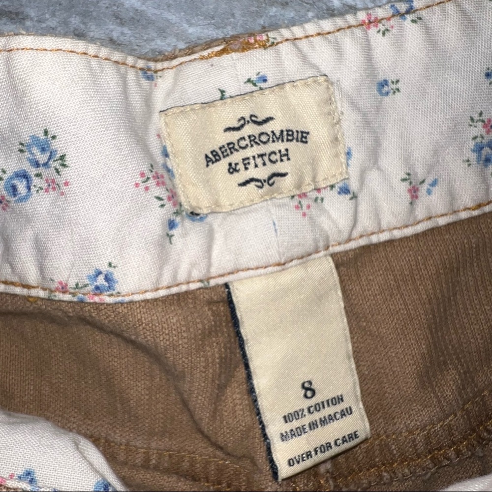 Abercrombie & Fitch frayed hem tan corduroy shorts size 8 - Picture 3 of 4